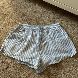 Blue Striped Women's Shorts